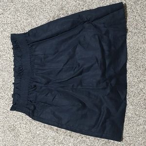 J Crew Navy Paper Bag Waist Linen Skirt